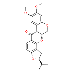 ChemSpider 2D Image | (2S,6aR,12aR)-2-Isopropyl-8,9-dimethoxy-1,2,12,12a-tetrahydrochromeno[3,4-b]furo[2,3-h]chromen-6(6aH)-one | C23H24O6