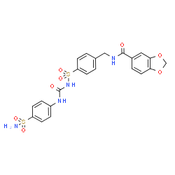 ChemSpider 2D Image | N-(4-{[(4-Sulfamoylphenyl)carbamoyl]sulfamoyl}benzyl)-1,3-benzodioxole-5-carboxamide | C22H20N4O8S2