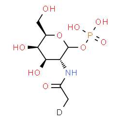 ChemSpider 2D Image | 2-Deoxy-2-[(2-~2~H_1_)ethanoylamino]-1-O-phosphono-D-galactopyranose | C8H15DNO9P