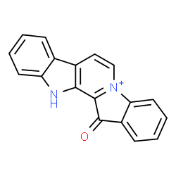 ChemSpider 2D Image | 13-Oxo-12,13-dihydrobenzo[2,3]indolizino[8,7-b]indol-5-ium | C18H11N2O