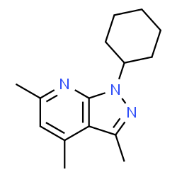 ChemSpider 2D Image | 1-Cyclohexyl-3,4,6-trimethyl-1H-pyrazolo[3,4-b]pyridine | C15H21N3