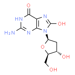 ChemSpider 2D Image | 8-hydroxy-deoxyguanosine | C10H13N5O5