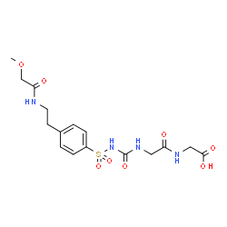 ChemSpider 2D Image | N-{[(4-{2-[(Methoxyacetyl)amino]ethyl}phenyl)sulfonyl]carbamoyl}glycylglycine | C16H22N4O8S