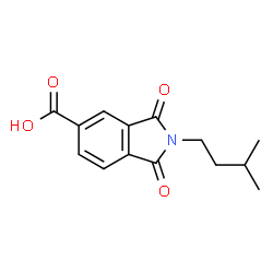 ChemSpider 2D Image | 2-(3-Methylbutyl)-1,3-dioxo-5-isoindolinecarboxylic acid | C14H15NO4