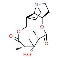 ChemSpider 2D Image | (3S,4S,5S,13aR,13bR)-4-Hydroxy-3,4,5-trimethyl-4,5,8,10,12,13,13a,13b-octahydro-2H-[1,6]dioxacycloundecino[2,3,4-gh]pyrrolizine-2,6(3H)-dione | C16H23NO5