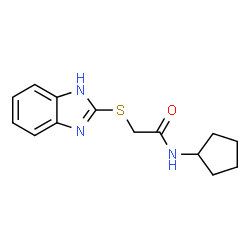 ChemSpider 2D Image | 2-(1H-Benzimidazol-2-ylsulfanyl)-N-cyclopentylacetamide | C14H17N3OS