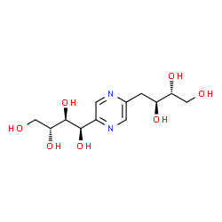 ChemSpider 2D Image | (1R,2S,3R)-1-{5-[(2S,3R)-2,3,4-Trihydroxybutyl]-2-pyrazinyl}-1,2,3,4-butanetetrol | C12H20N2O7