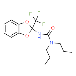 ChemSpider 2D Image | 1,1-Dipropyl-3-[2-(trifluoromethyl)-1,3-benzodioxol-2-yl]urea | C15H19F3N2O3
