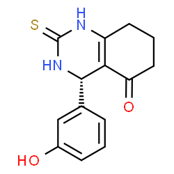ChemSpider 2D Image | (S)-4-(3-Hydroxyphenyl)-2-Thioxo-1,2,3,4,7,8-Hexahydroquinazolin-5(6h)-One | C14H14N2O2S