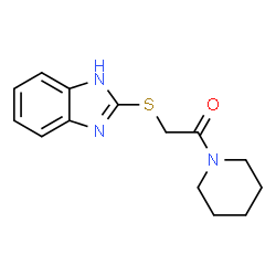 ChemSpider 2D Image | 2-(1H-Benzimidazol-2-ylsulfanyl)-1-(1-piperidinyl)ethanone | C14H17N3OS