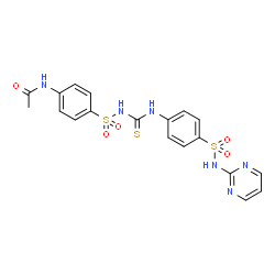 ChemSpider 2D Image | N-[4-({[4-(2-Pyrimidinylsulfamoyl)phenyl]carbamothioyl}sulfamoyl)phenyl]acetamide | C19H18N6O5S3