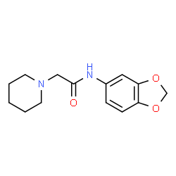 ChemSpider 2D Image | N-(1,3-Benzodioxol-5-yl)-2-(1-piperidinyl)acetamide | C14H18N2O3