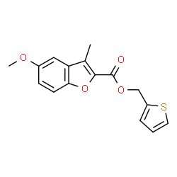 ChemSpider 2D Image | 2-Thienylmethyl 5-methoxy-3-methyl-1-benzofuran-2-carboxylate | C16H14O4S