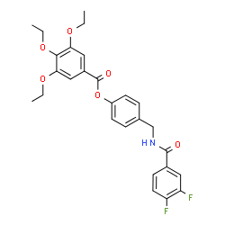 ChemSpider 2D Image | 4-{[(3,4-Difluorobenzoyl)amino]methyl}phenyl 3,4,5-triethoxybenzoate | C27H27F2NO6