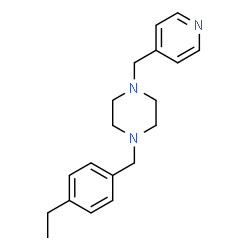 ChemSpider 2D Image | 1-(4-Ethylbenzyl)-4-(4-pyridinylmethyl)piperazine | C19H25N3
