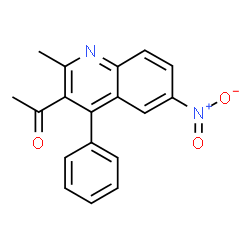 ChemSpider 2D Image | 1-(2-Methyl-6-nitro-4-phenyl-3-quinolinyl)ethanone | C18H14N2O3
