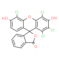 ChemSpider 2D Image | 1',2',4',5'-Tetrachloro-3',6'-dihydroxy-3H-spiro[2-benzofuran-1,9'-xanthen]-3-one | C20H8Cl4O5
