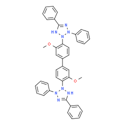 ChemSpider 2D Image | 2,2'-(3,3'-Dimethoxy-4,4'-biphenyldiyl)bis(3,5-diphenyl-2,3-dihydro-1H-tetrazole) | C40H34N8O2