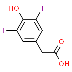 ChemSpider 2D Image | 4-hydroxy-3,5-diiodophenylacetic acid | C8H6I2O3