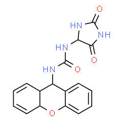 ChemSpider 2D Image | 1-(9,9a-Dihydro-4aH-xanthen-9-yl)-3-(2,5-dioxo-4-imidazolidinyl)urea | C17H16N4O4