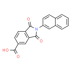 ChemSpider 2D Image | 2-(2-Naphthyl)-1,3-dioxo-5-isoindolinecarboxylic acid | C19H11NO4