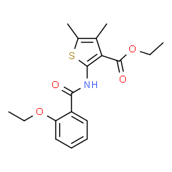 ChemSpider 2D Image | Ethyl 2-[(2-ethoxybenzoyl)amino]-4,5-dimethyl-3-thiophenecarboxylate | C18H21NO4S