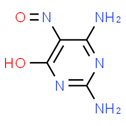 ChemSpider 2D Image | 2,6-diamino-5-nitrosopyrimidin-4-ol | C4H5N5O2