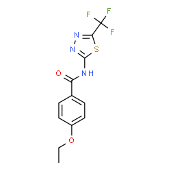 ChemSpider 2D Image | 4-Ethoxy-N-[5-(trifluoromethyl)-1,3,4-thiadiazol-2-yl]benzamide | C12H10F3N3O2S