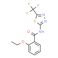 ChemSpider 2D Image | 2-Ethoxy-N-[5-(trifluoromethyl)-1,3,4-thiadiazol-2-yl]benzamide | C12H10F3N3O2S