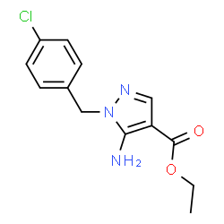 ChemSpider 2D Image | Ethyl 5-amino-1-(4-chlorobenzyl)-1H-pyrazole-4-carboxylate | C13H14ClN3O2