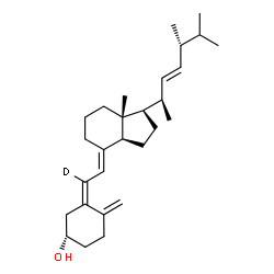 ChemSpider 2D Image | (3S,5Z,7E,22E)-(6-~2~H)-9,10-Secoergosta-5,7,10,22-tetraen-3-ol | C28H43DO