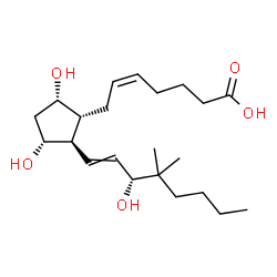 ChemSpider 2D Image | (5Z,9alpha,11alpha,15R)-9,11,15-Trihydroxy-16,16-dimethylprosta-5,13-dien-1-oic acid | C22H38O5