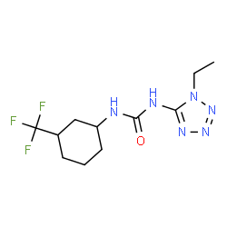 ChemSpider 2D Image | 1-(1-Ethyl-1H-tetrazol-5-yl)-3-[3-(trifluoromethyl)cyclohexyl]urea | C11H17F3N6O