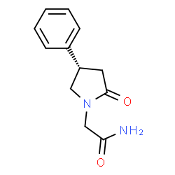 ChemSpider 2D Image | 2-[(4S)-2-Oxo-4-phenyl-1-pyrrolidinyl]acetamide | C12H14N2O2