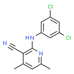 ChemSpider 2D Image | 2-[(3,5-Dichlorophenyl)amino]-4,6-dimethylnicotinonitrile | C14H11Cl2N3