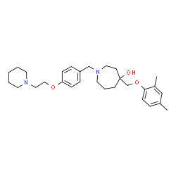 ChemSpider 2D Image | 4-[(2,4-Dimethylphenoxy)methyl]-1-{4-[2-(1-piperidinyl)ethoxy]benzyl}-4-azepanol | C29H42N2O3