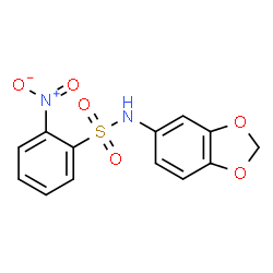 ChemSpider 2D Image | N-(1,3-Benzodioxol-5-yl)-2-nitrobenzenesulfonamide | C13H10N2O6S
