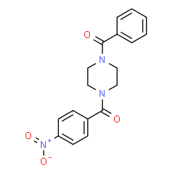 ChemSpider 2D Image | 1-benzoyl-4-(4-nitrobenzoyl)piperazine | C18H17N3O4