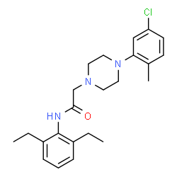 ChemSpider 2D Image | 2-[4-(5-Chloro-2-methylphenyl)-1-piperazinyl]-N-(2,6-diethylphenyl)acetamide | C23H30ClN3O