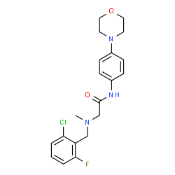 ChemSpider 2D Image | N~2~-(2-Chloro-6-fluorobenzyl)-N~2~-methyl-N-[4-(4-morpholinyl)phenyl]glycinamide | C20H23ClFN3O2