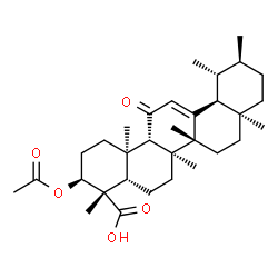 ChemSpider 2D Image | (3beta,5beta,8alpha,9beta,10alpha,14beta,17alpha,18alpha,19alpha,20beta)-3-Acetoxy-11-oxours-12-en-23-oic acid | C32H48O5