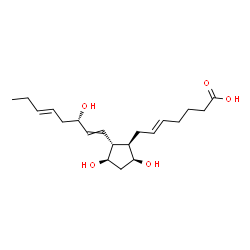 ChemSpider 2D Image | (5E,9alpha,11alpha,15S,17E)-9,11,15-Trihydroxyprosta-5,13,17-trien-1-oic acid | C20H32O5