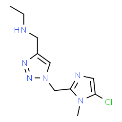 ChemSpider 2D Image | N-({1-[(5-Chloro-1-methyl-1H-imidazol-2-yl)methyl]-1H-1,2,3-triazol-4-yl}methyl)ethanamine | C10H15ClN6