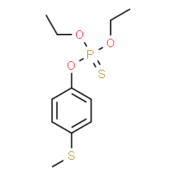 ChemSpider 2D Image | O,O-Diethyl-O-[4-(methylsulfanyl)phenyl]thiophosphat | C11H17O3PS2