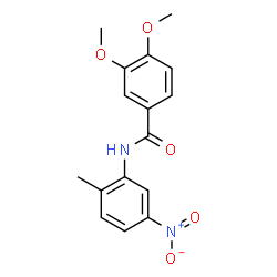 ChemSpider 2D Image | 3,4-Dimethoxy-N-(2-methyl-5-nitrophenyl)benzamide | C16H16N2O5