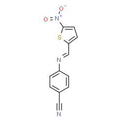 ChemSpider 2D Image | 4-{(E)-[(5-Nitro-2-thienyl)methylene]amino}benzonitrile | C12H7N3O2S
