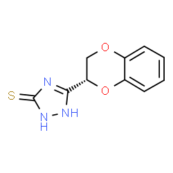ChemSpider 2D Image | 5-[(2R)-2,3-Dihydro-1,4-benzodioxin-2-yl]-1,2-dihydro-3H-1,2,4-triazole-3-thione | C10H9N3O2S