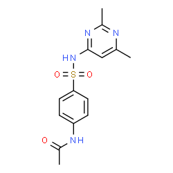 ChemSpider 2D Image | N-{4-[(2,6-Dimethyl-4-pyrimidinyl)sulfamoyl]phenyl}acetamide | C14H16N4O3S