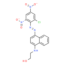 ChemSpider 2D Image | 2-((4-((2-chloro-4,6-dinitrophenyl)azo)-1-naphthyl)amino)ethanol | C18H14ClN5O5