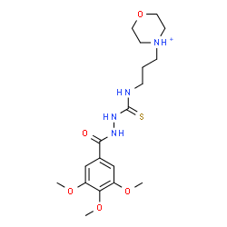 ChemSpider 2D Image | 4-[3-({[2-(3,4,5-Trimethoxybenzoyl)hydrazino]carbonothioyl}amino)propyl]morpholin-4-ium | C18H29N4O5S